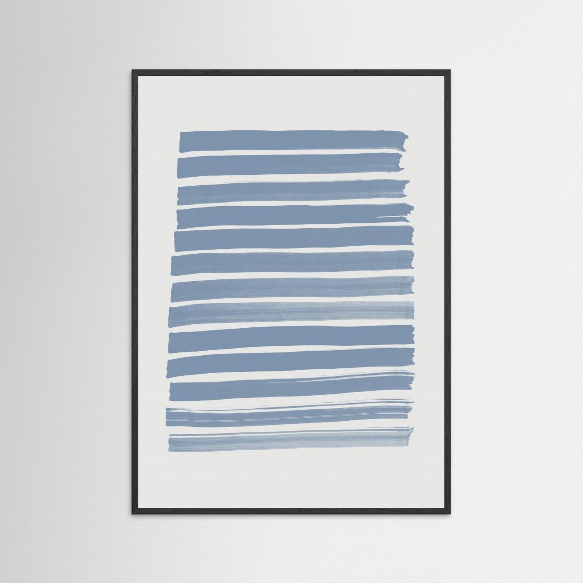 Blue Strokes by Pictufy Studio Black Wood No border