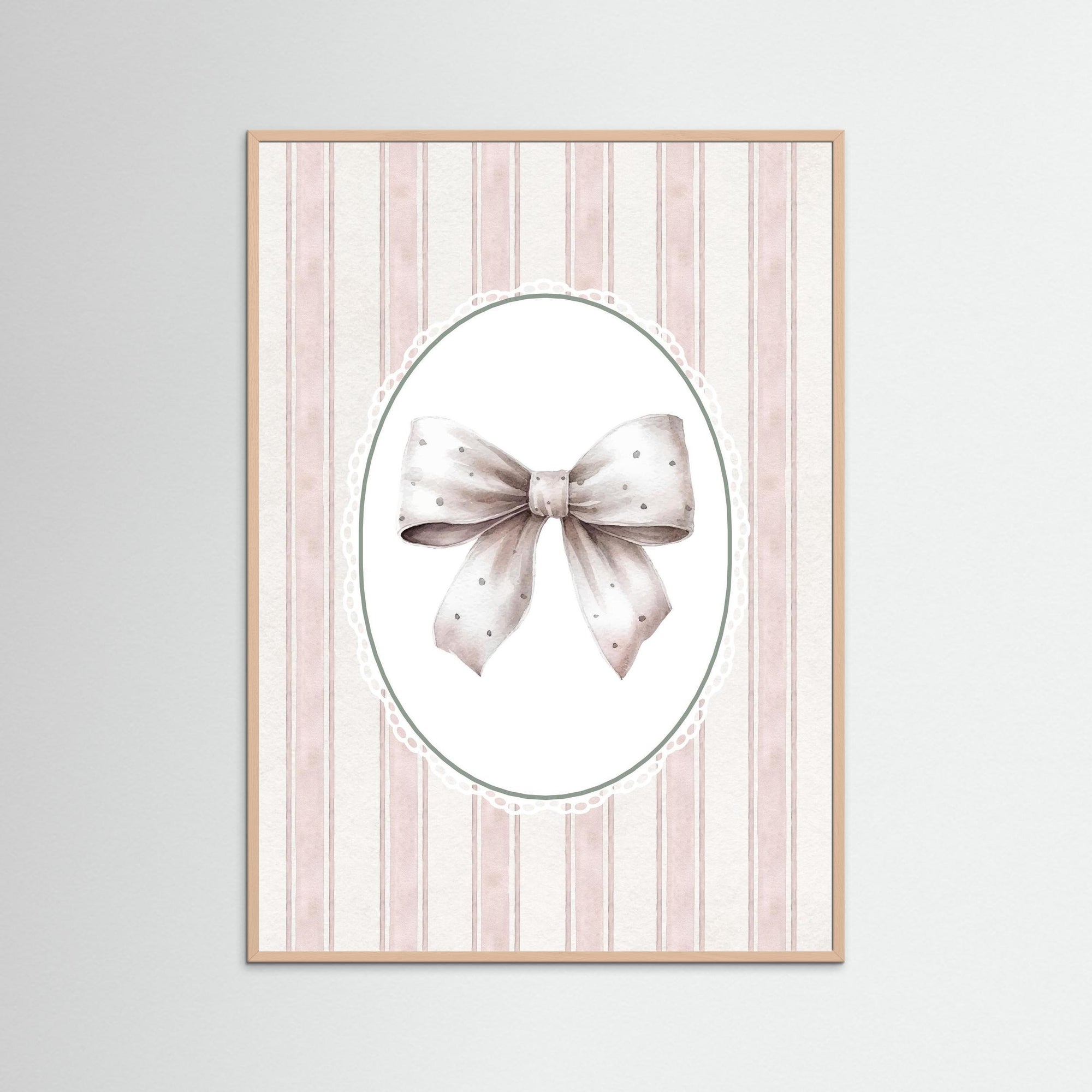 Blush Pink Bow Art Print | Girls Room &amp; Nursery Wall Art Rose Wood