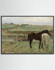 Timeless Equestrian Landscape Fine Art Print Black Wood No border