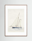 Sailboat Wall Art Print Oak Dark White