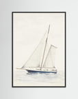 Sailboat Wall Art Print Black Wood No border
