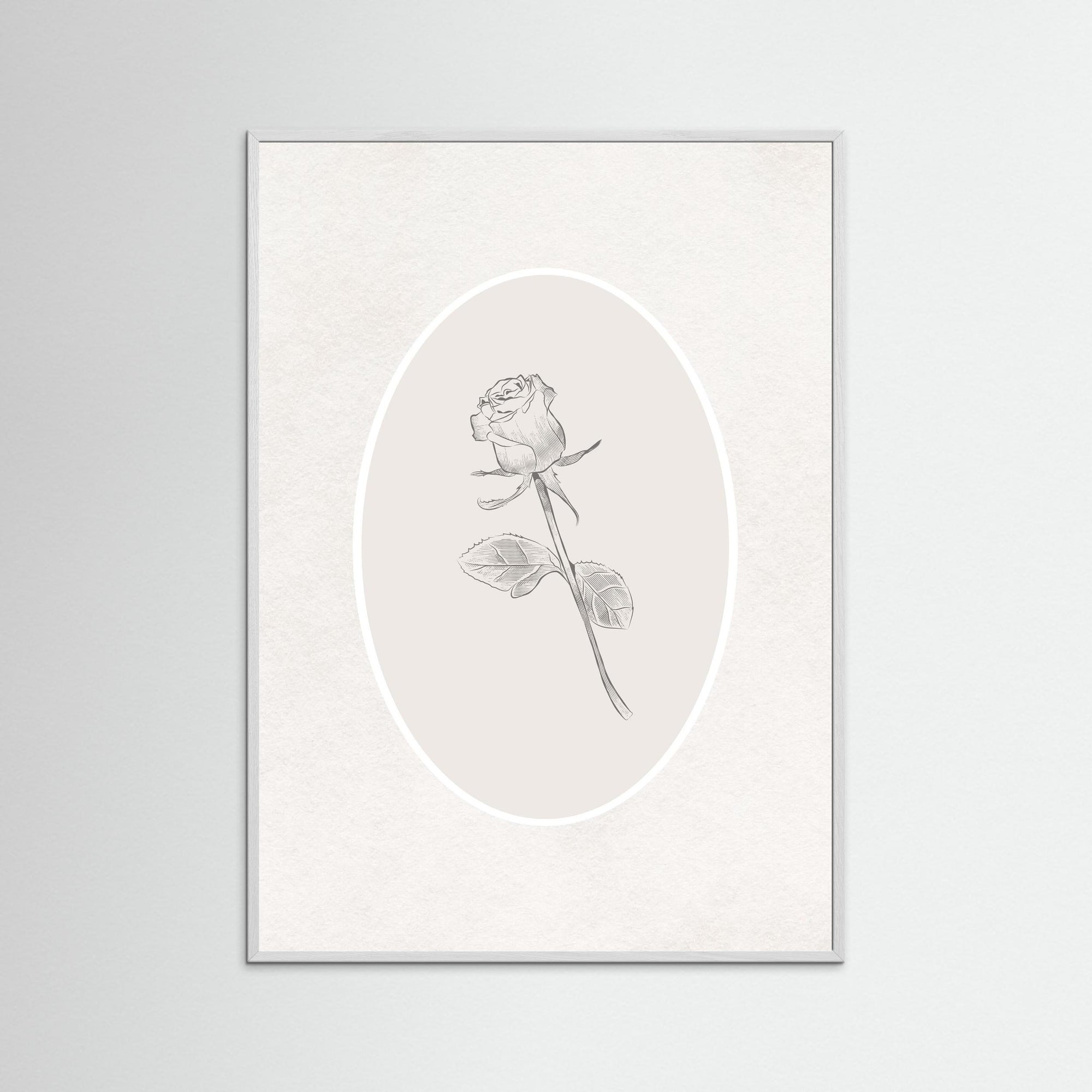 Rose Art Print | Children's Room &amp; Nursery Wall Art White Wood