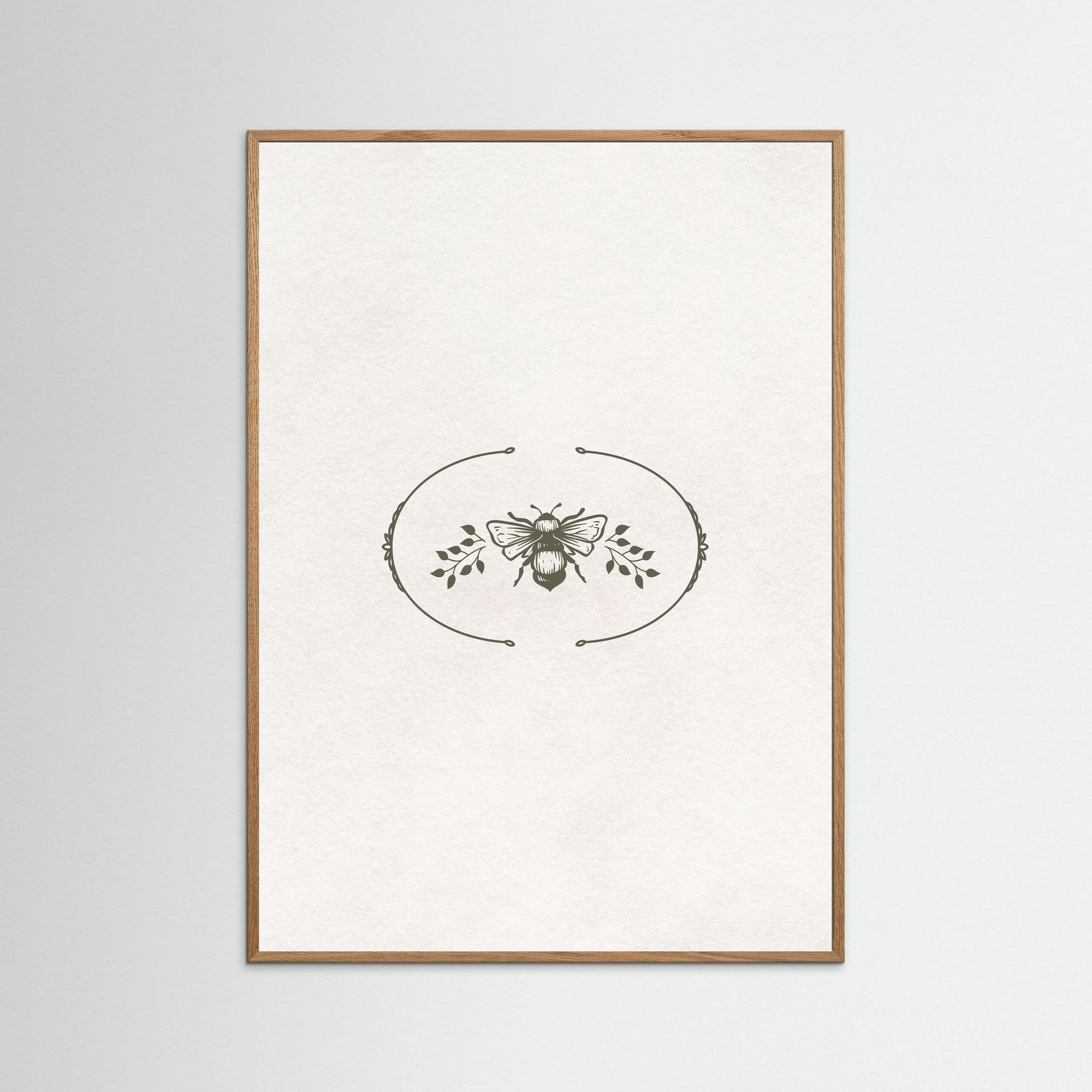 Vintage Bee Wall Art | Classic Botanical Illustration