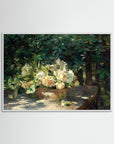 Garden Gathering Floral Artwork White Wood No border