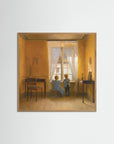 Timeless Childhood Window Scene Artwork 50 x 50 cm 19 x 19″ Oak Nature No border