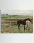 Timeless Equestrian Landscape Fine Art Print White Wood No border