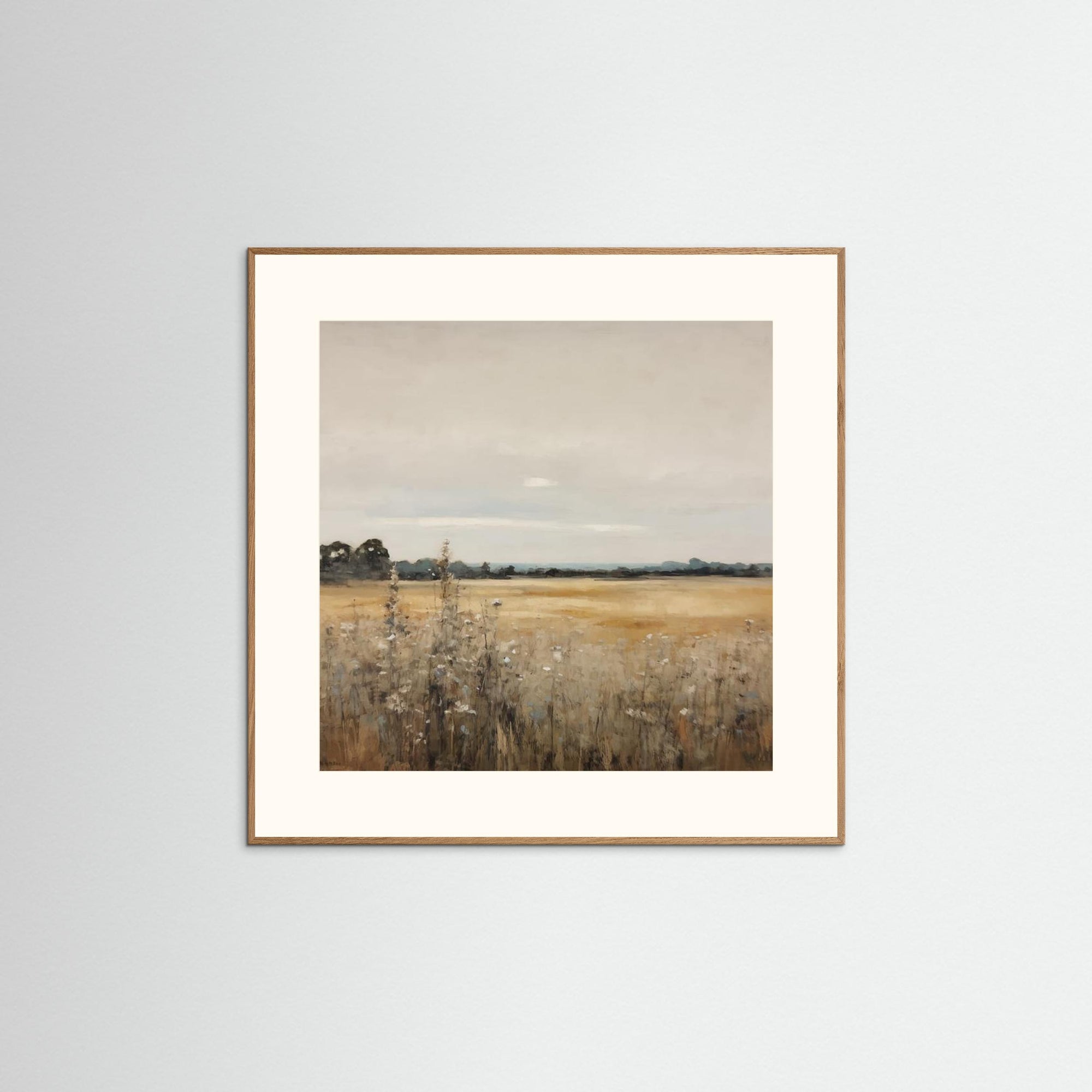 Neutral Field Landscape Art Print Oak Nature Freja