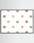 Pastel Polka Dots Wall Art | Kids Room & Nursery Decor Black Wood