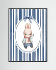 Bunny Illustration | Boys Room & Nursery Wall Decor Black Wood