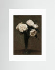 White Floral Vase Art Print No Frame White