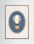 Blue Balloon Wall Art Print | Boys Room & Nursery Decor Oak Dark
