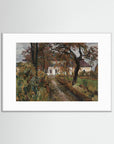 Cottage Landscape Art Print White Wood White
