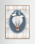 Hot Air Balloon Wall Art | Baby Boy Nursery Decor Oak Nature