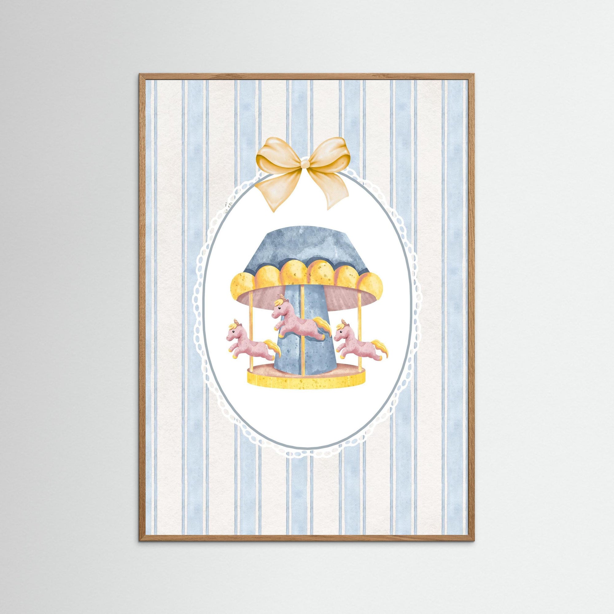 Merry-Go-Round Art Print | Children's Room &amp; Nursery Wall Art Oak Nature