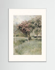 Antique Blossom Tree Field Vintage Wall Art White Wood Freja