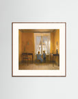 Timeless Childhood Window Scene Artwork 50 x 50 cm 19 x 19″ Oak Dark Freja