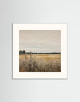 Neutral Field Landscape Art Print White Wood Freja
