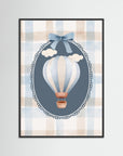 Hot Air Balloon Wall Art | Baby Boy Nursery Decor Black Wood