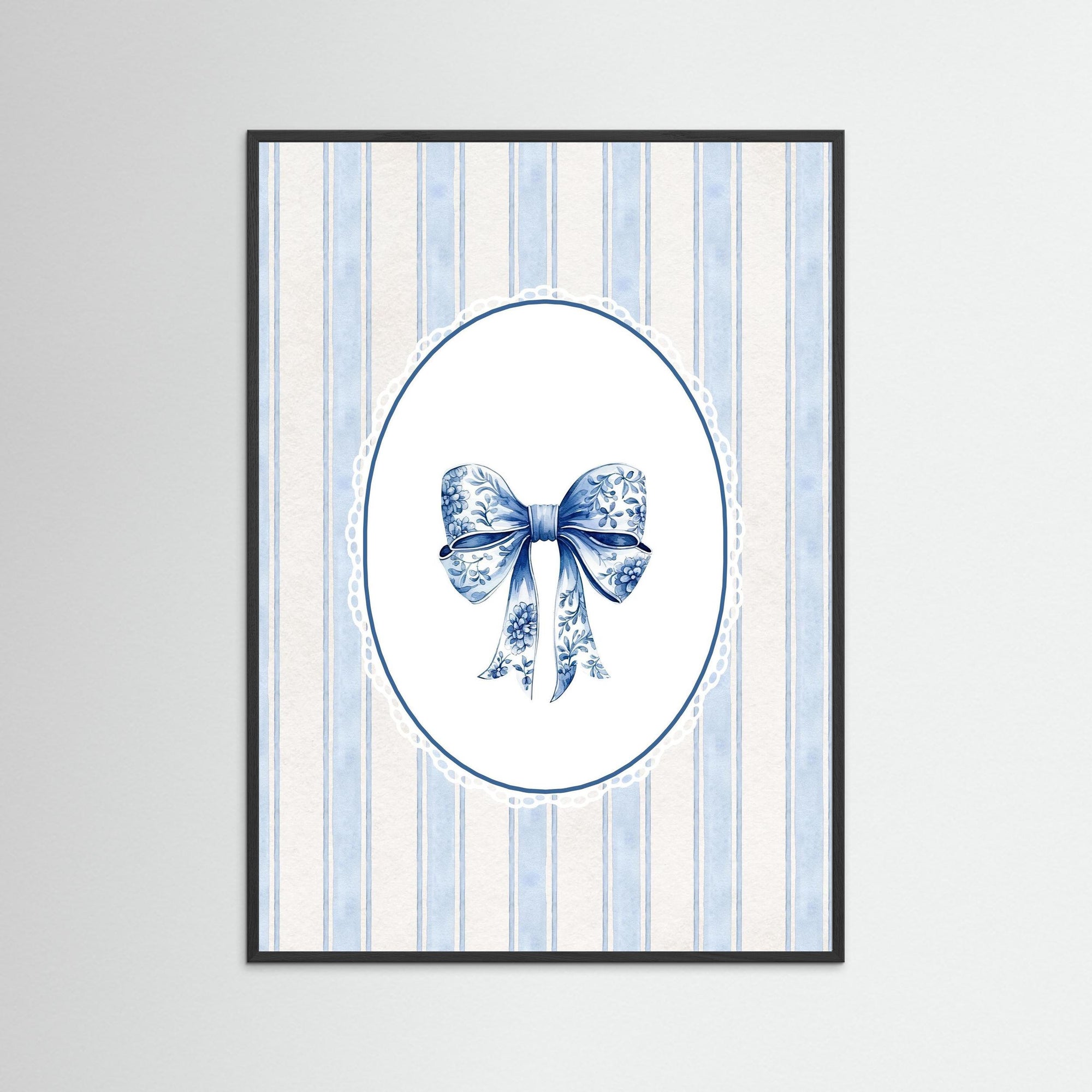 Blue Ribbon Bow Wall Art | Children's Room & Nursery Decor Black Wood