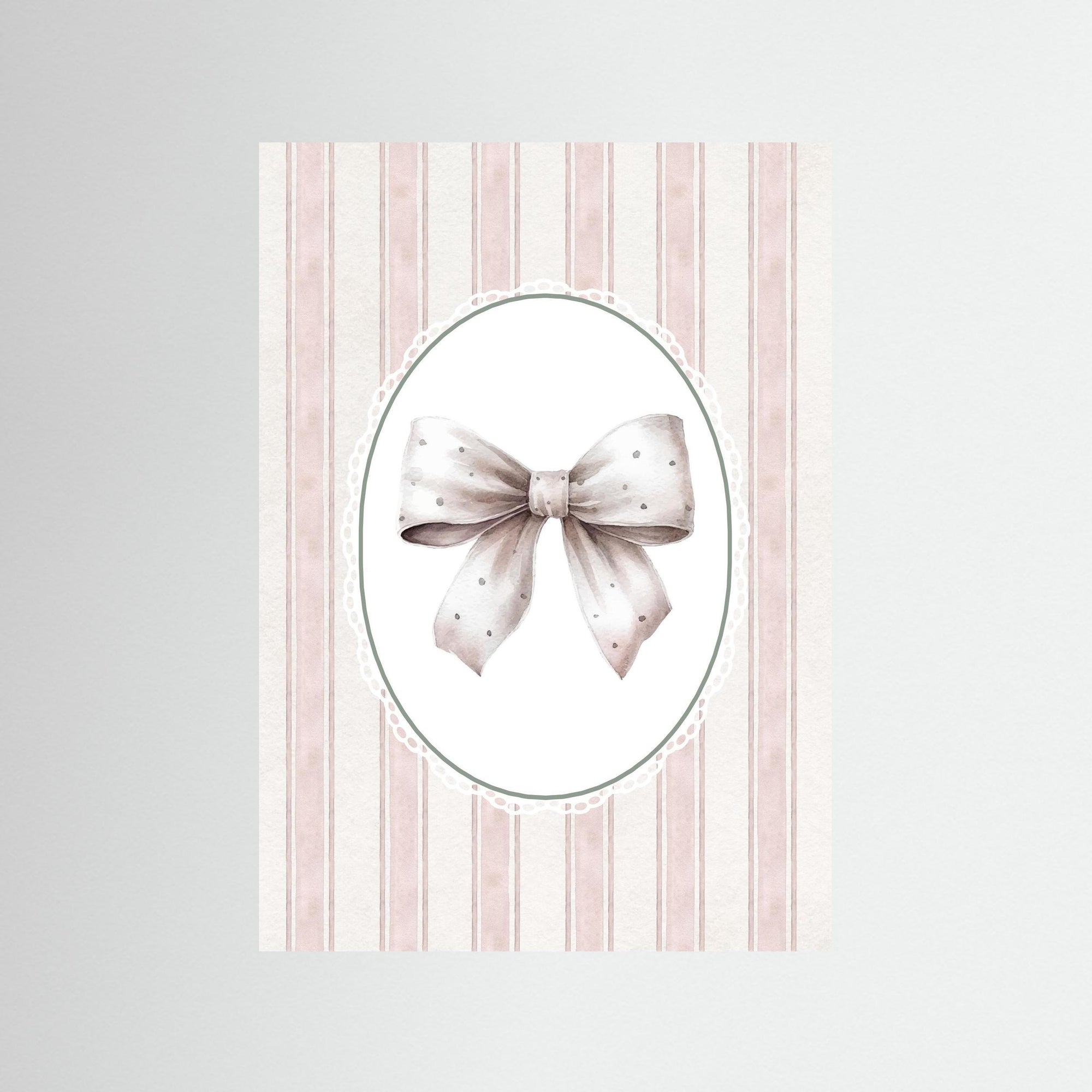 Blush Pink Bow Art Print | Girls Room & Nursery Wall Art No Frame