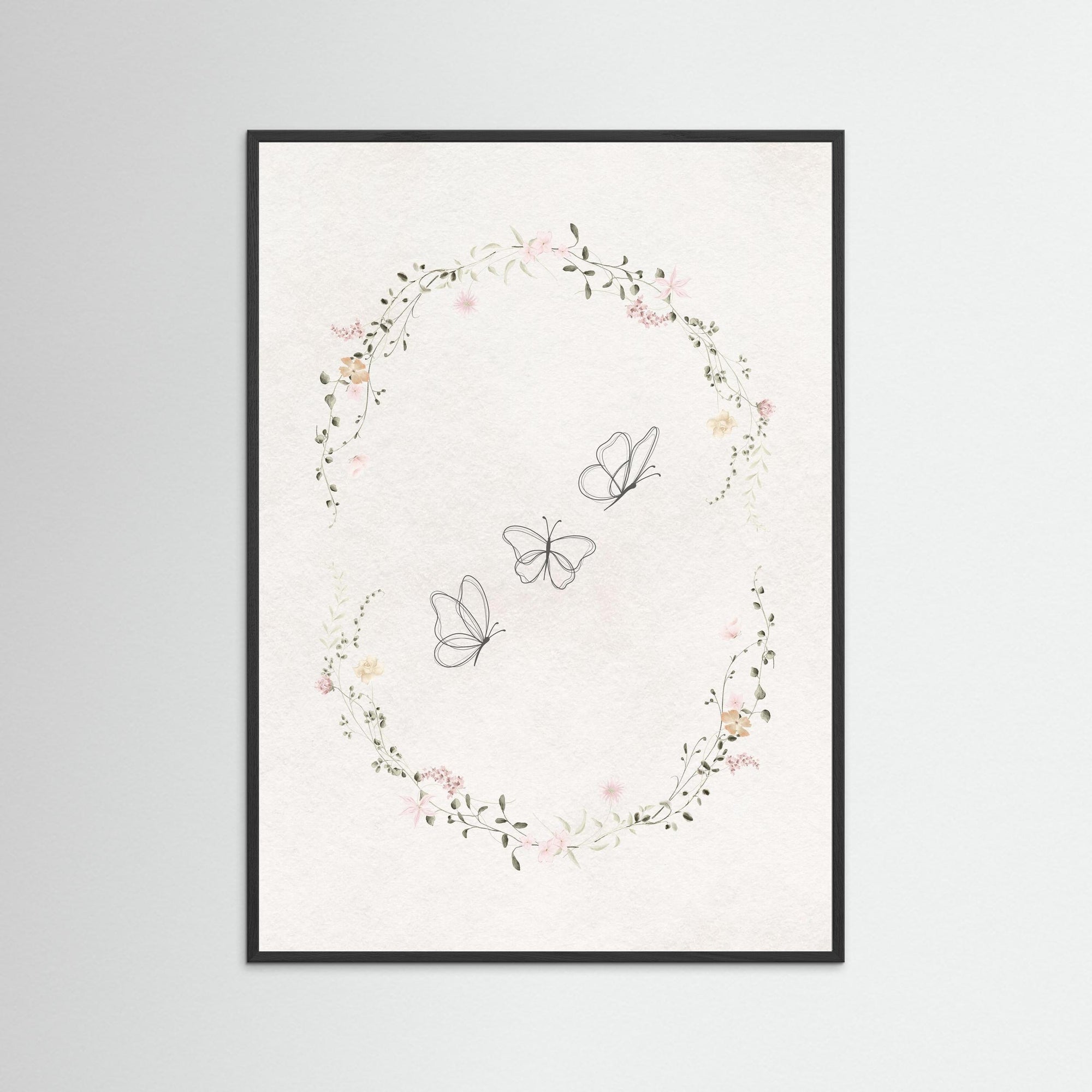 Three Butterfly Wall Art | Children's Room Decor Black Wood