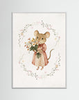 Sweet Mouse Wall Art | Kids Room & Nursery Decor White Wood