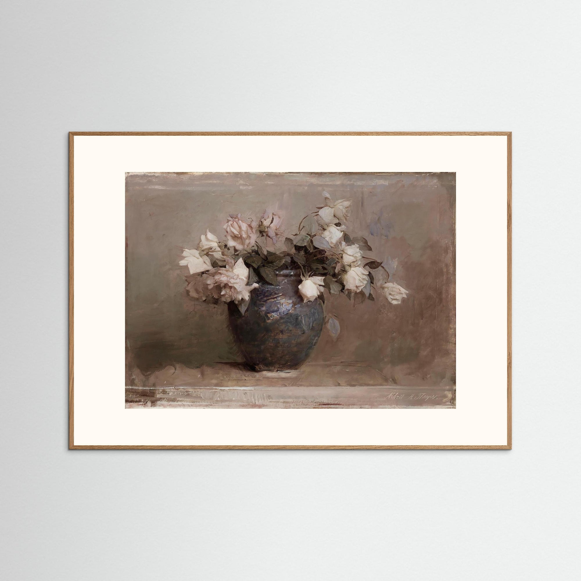 Vase of Roses Fine Art Print Oak Nature Freja