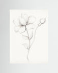 Floral Drawing Art Print No Frame No border