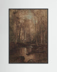 Woodland Creek Landscape Fine Art Print Black Wood No border
