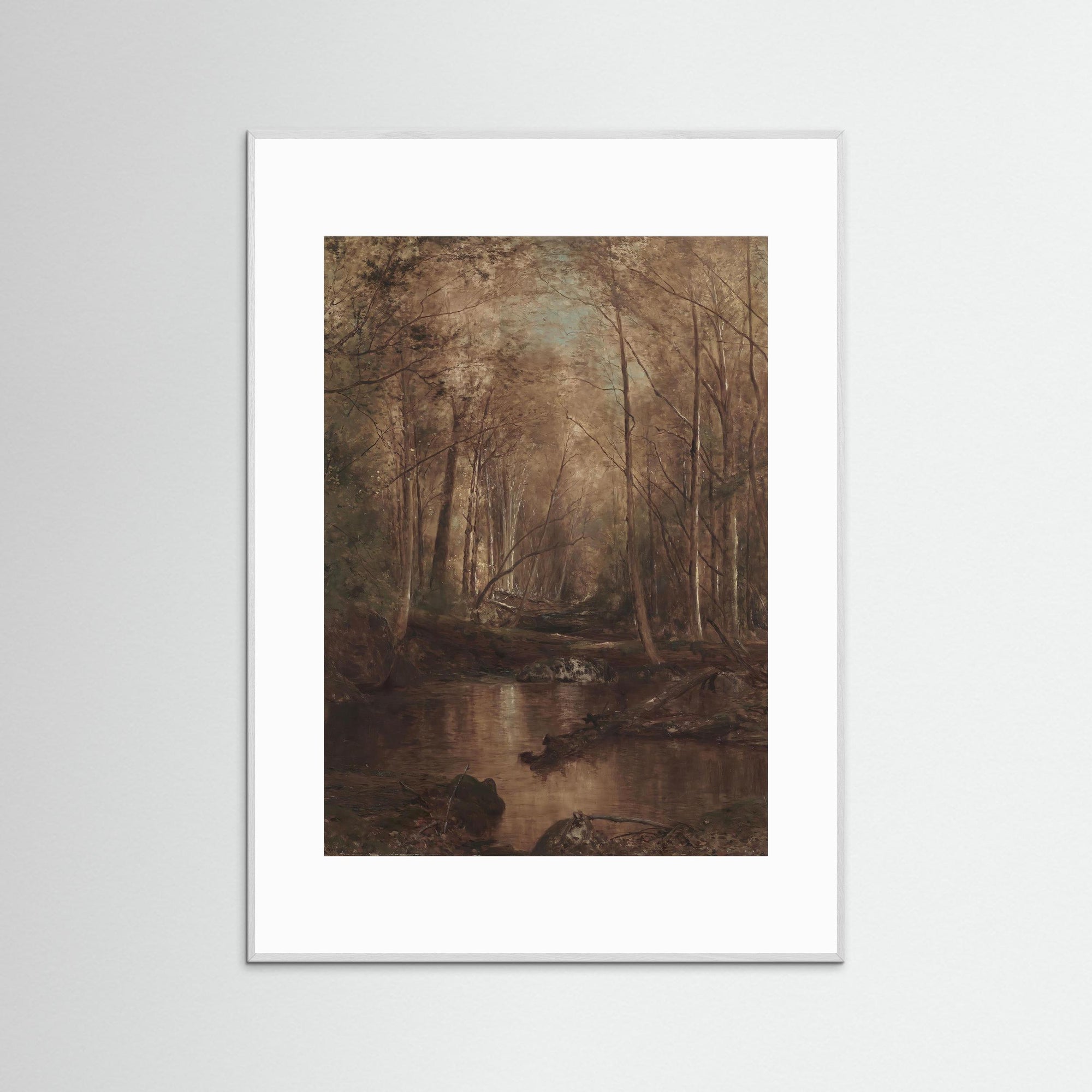 Woodland Creek Landscape Fine Art Print White Wood White