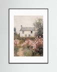 Rustic Cottage Landscape Fine Art Print Black Wood White