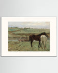 Timeless Equestrian Landscape Fine Art Print White Wood Freja
