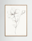 Floral Drawing Art Print Oak Nature No border