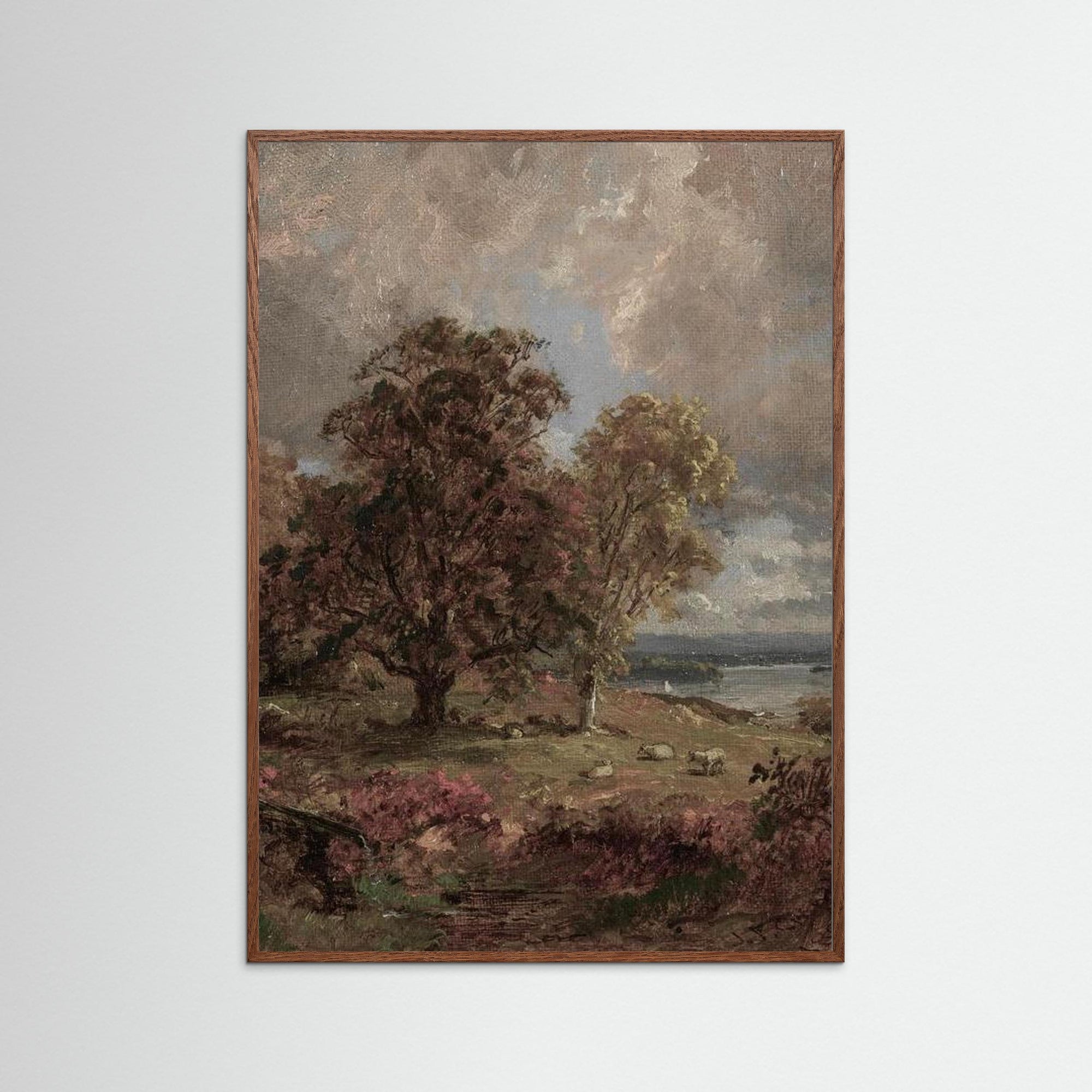 Autumn Landscape Art Print Oak Dark No border