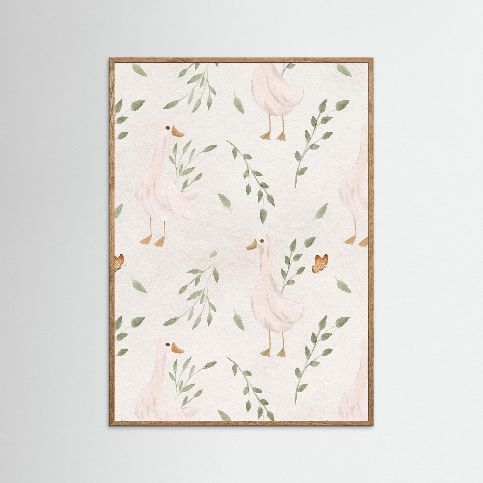 Goose Illustration | Children's Room Decor Oak Nature