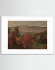 Fall Mountain Scenic Fine Art Print White Wood White