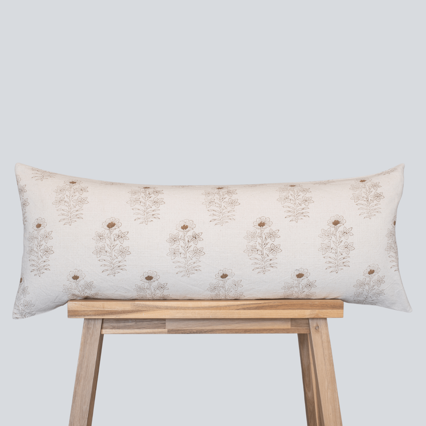 Ella Floral Block Printed Pillow Cover | Lumbar