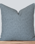 Eva Floral Block Printed Pillow Cover | Blue