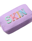 Purple Travel Bag With Trendy Patch Letters | Skin