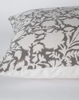 Dara Floral Block Printed Pillow Cover | Dark Grey