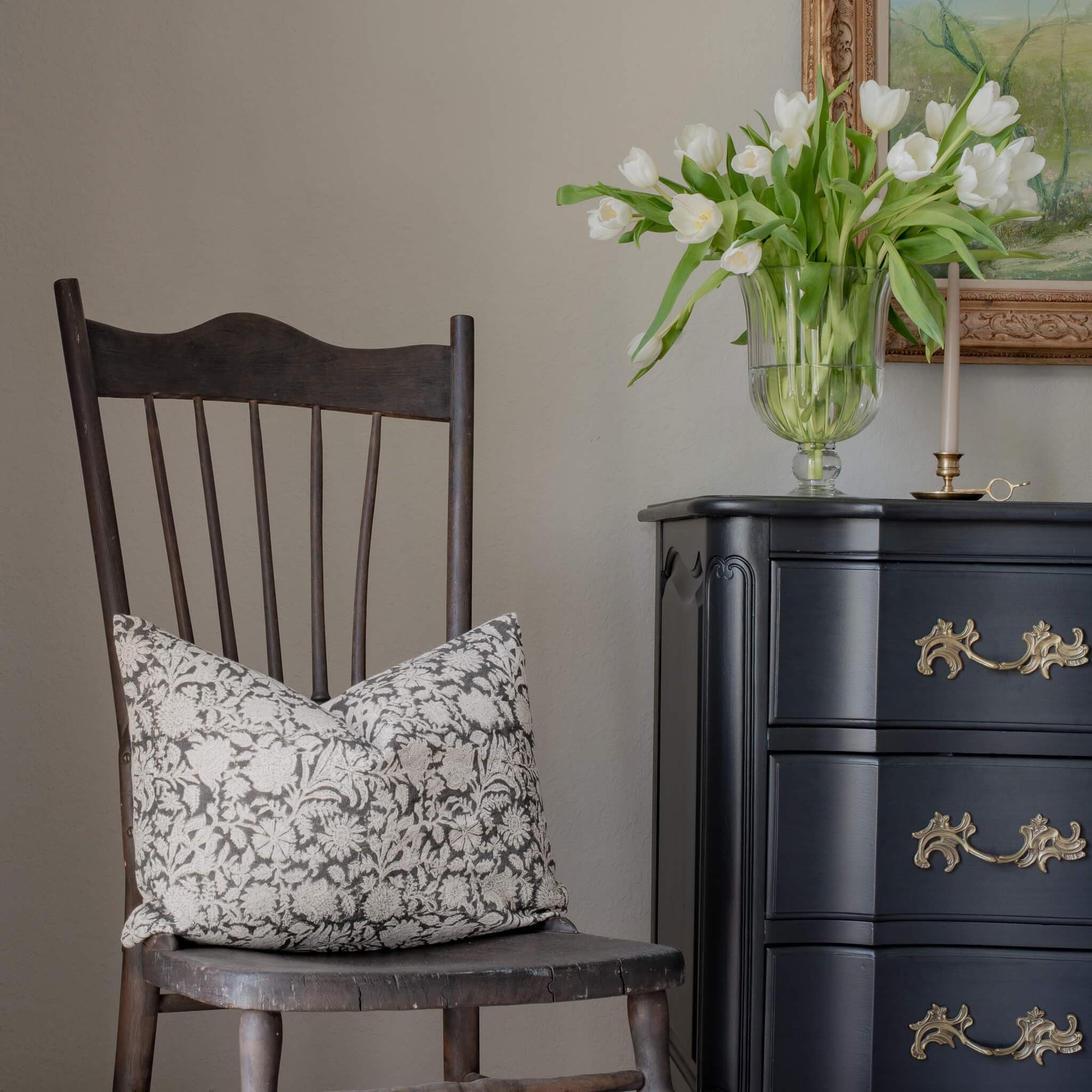 Handmade Floral Print Pillow Cover