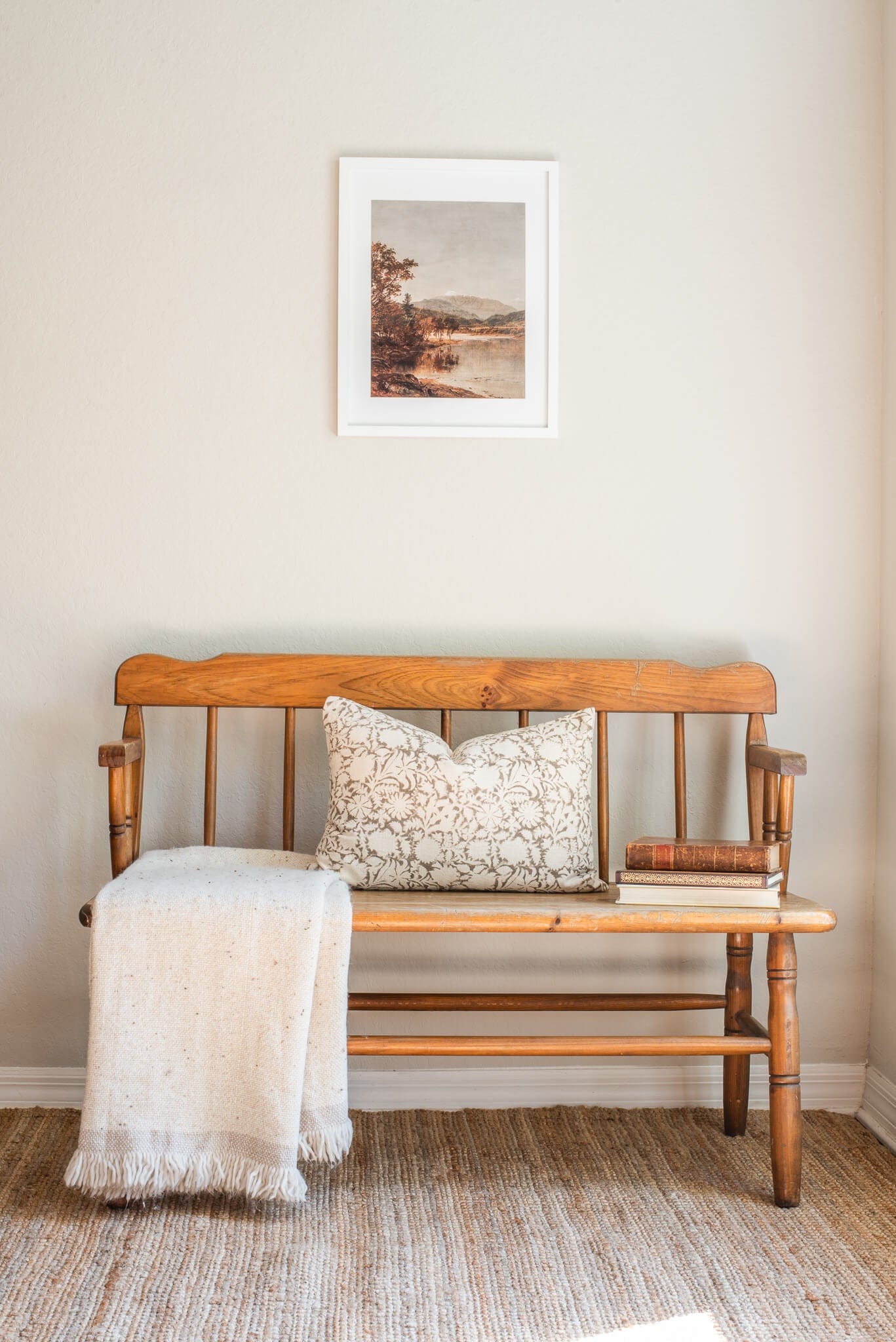 Dara Floral Block Printed Pillow Cover | Warm Grey | Lumbar