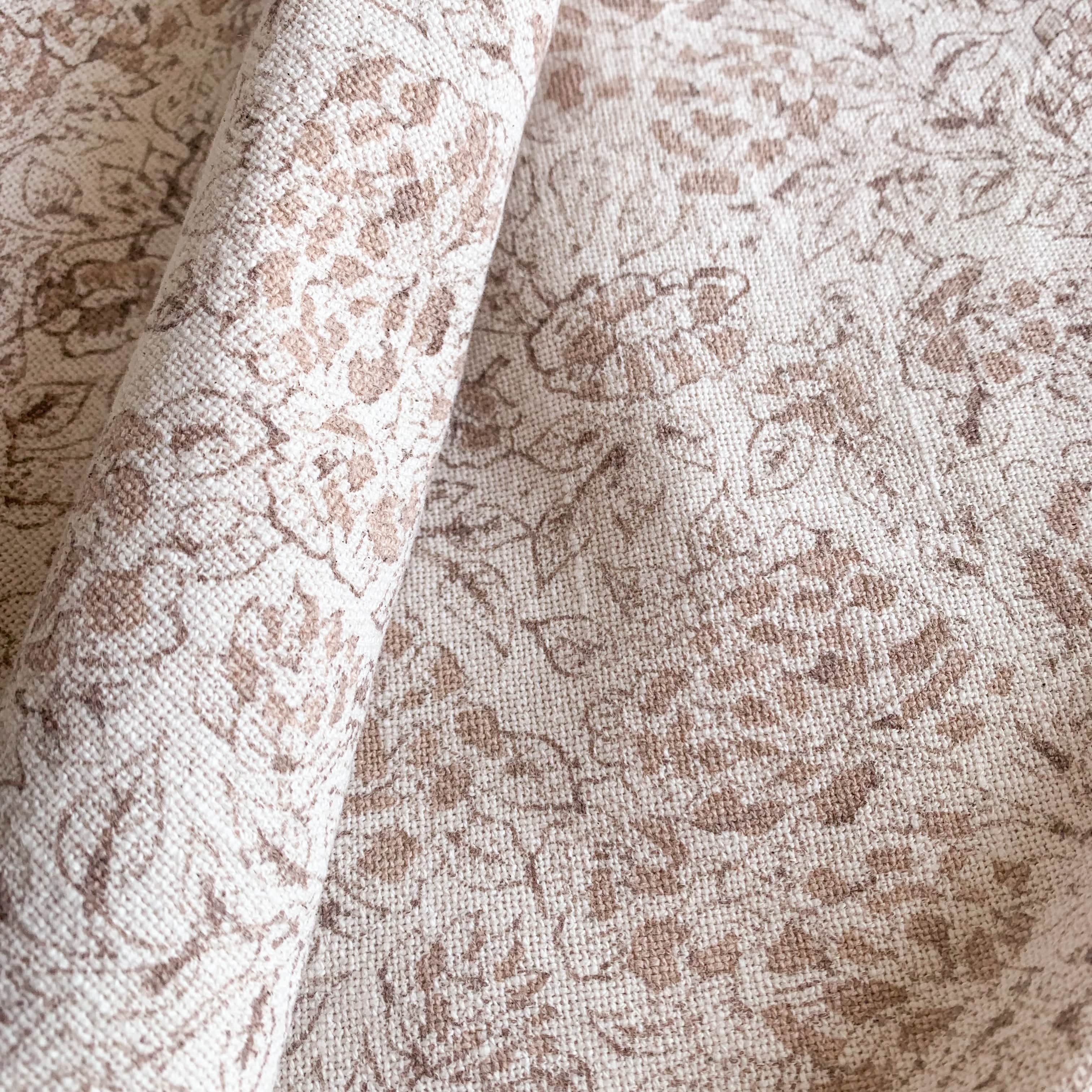Abril Floral Block Printed Pillow Cover | Rose | Lumbar