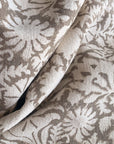 Dara Floral Block Printed Pillow Cover | Warm Grey | Lumbar