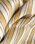 Campos Striped Hand Block Printed Pillow Cover | Mustard
