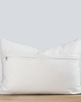 Dahlia Floral Block Printed Pillow Cover | Greige | Lumbar