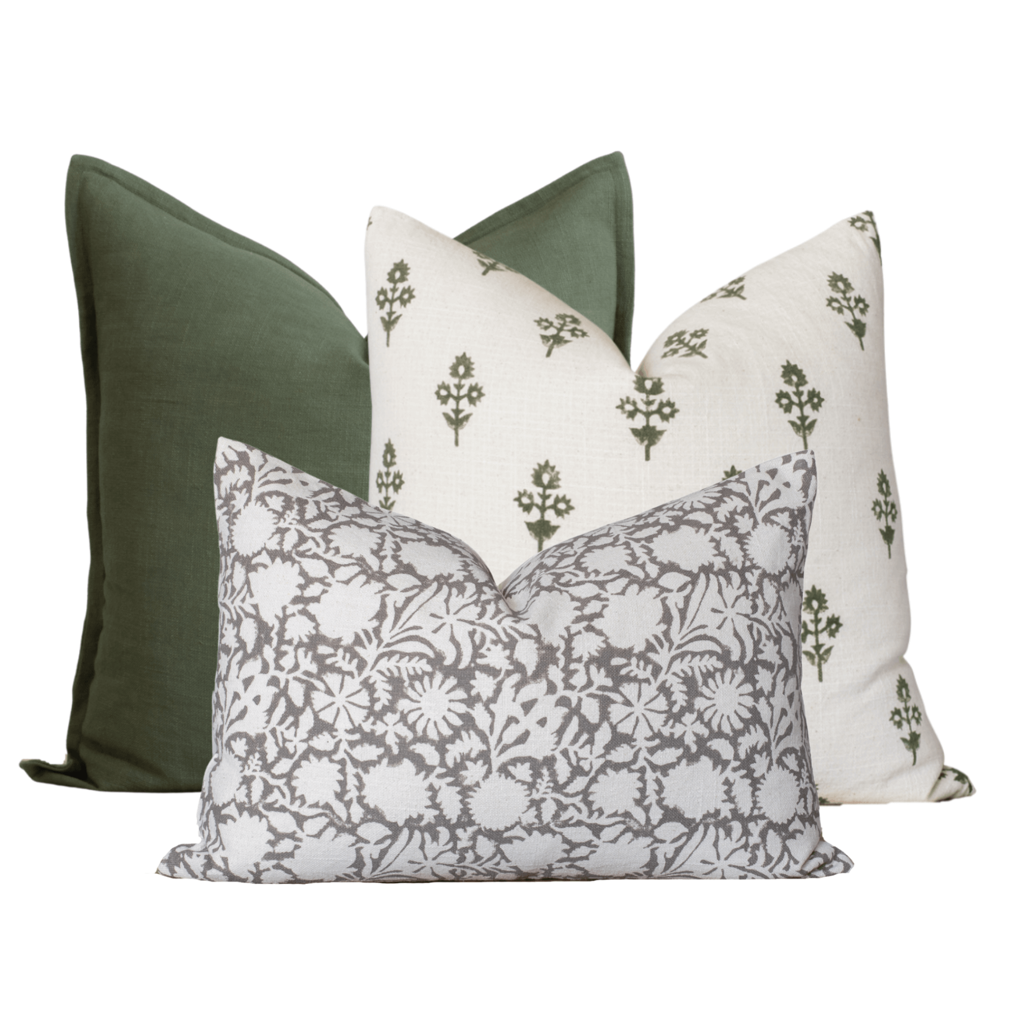Green and White Pillow Combos