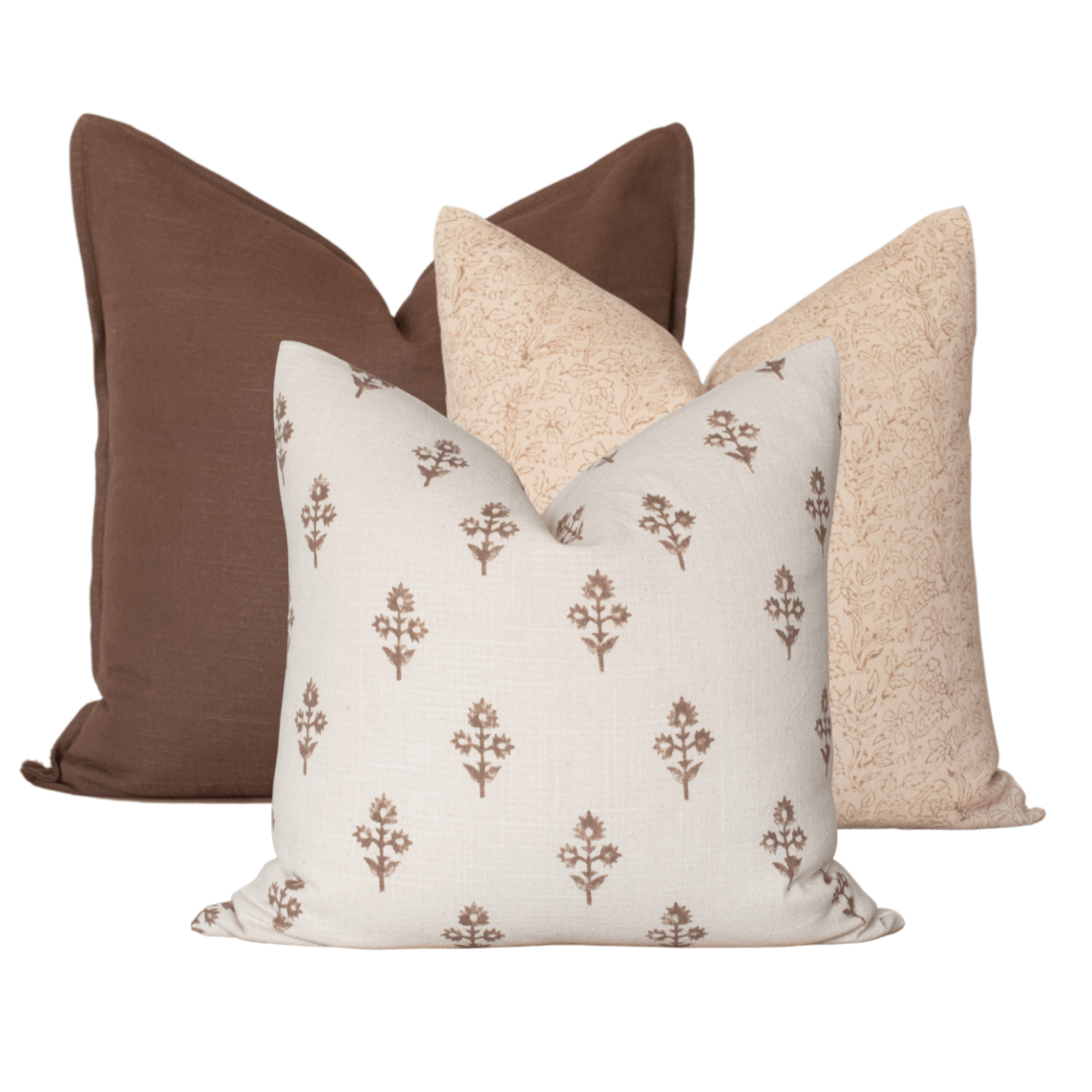 Solid and Floral Pillow Combos