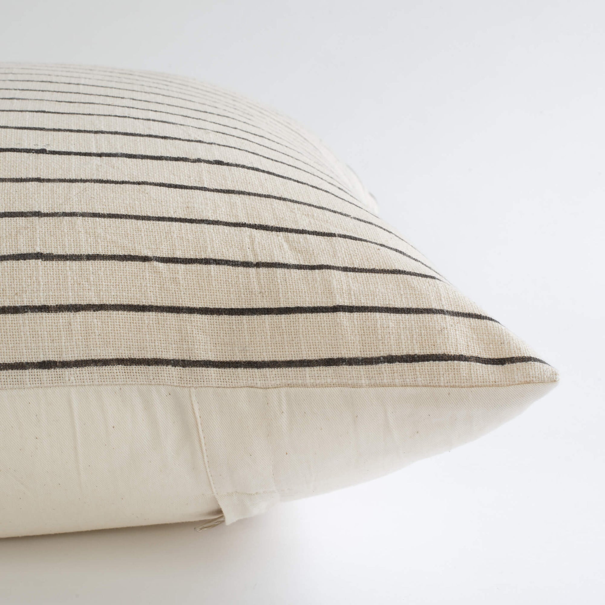 Córdoba Striped Hand Block Printed Pillow Cover | Black - Apartment No.3