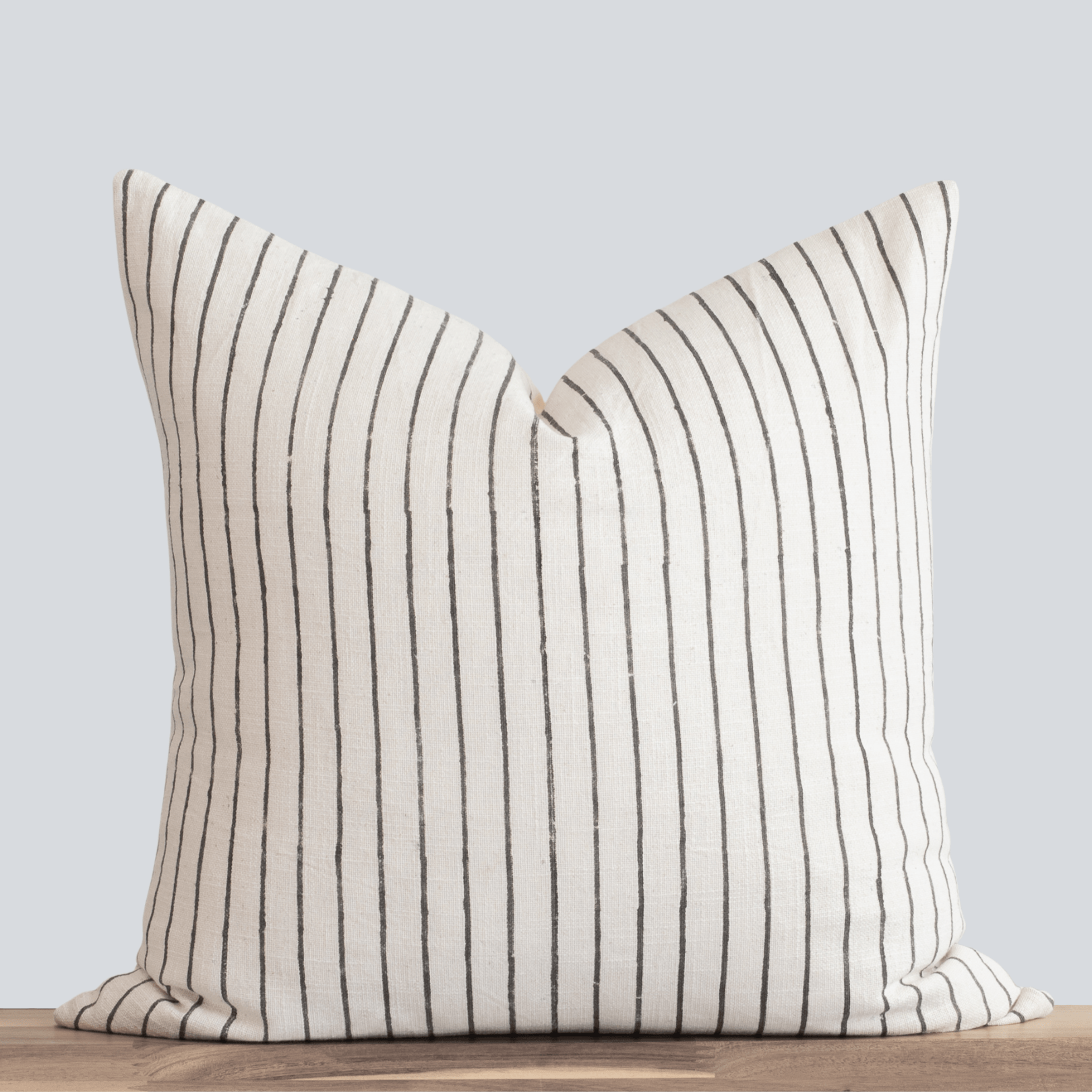 Córdoba Striped Hand Block Printed Pillow Cover | Black - Apartment No.3